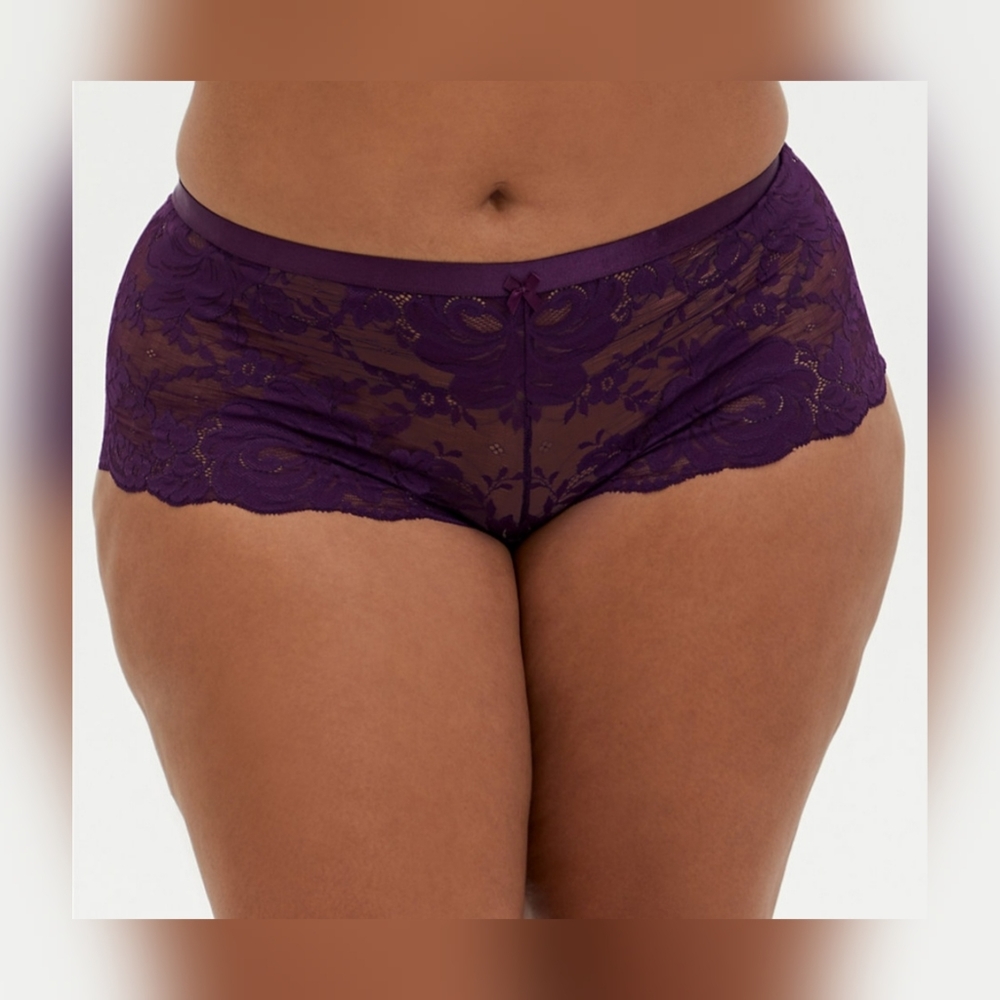 Torrid Dark Purple Lace Cheeky Panty